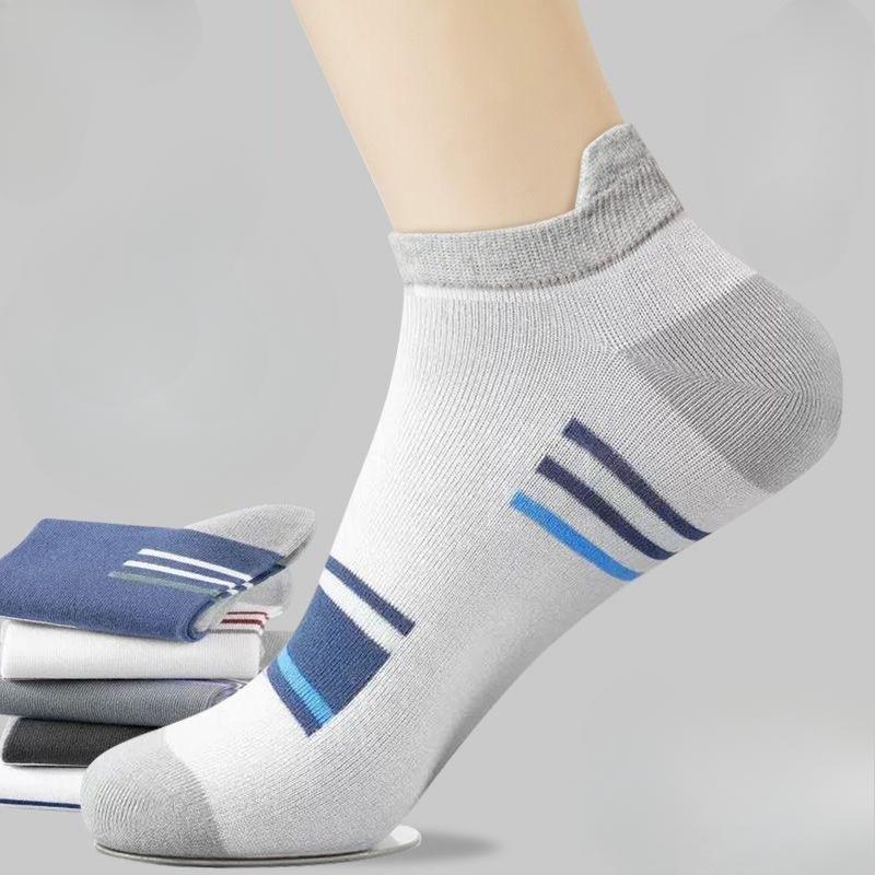 

5 пар мужских летних влагопоглощающих дышащих тонких носков-лодочек, нескользящие с ушком, короткие спортивные носки-невидимки 5 Pairs белый