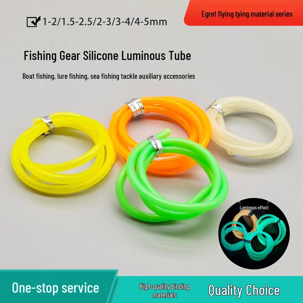 Egret Fly Luminous Silicone Anti-Bite Fishing Tube, 3/4/5mm Thick, Attracts Fish for Sea & Boat Fishing