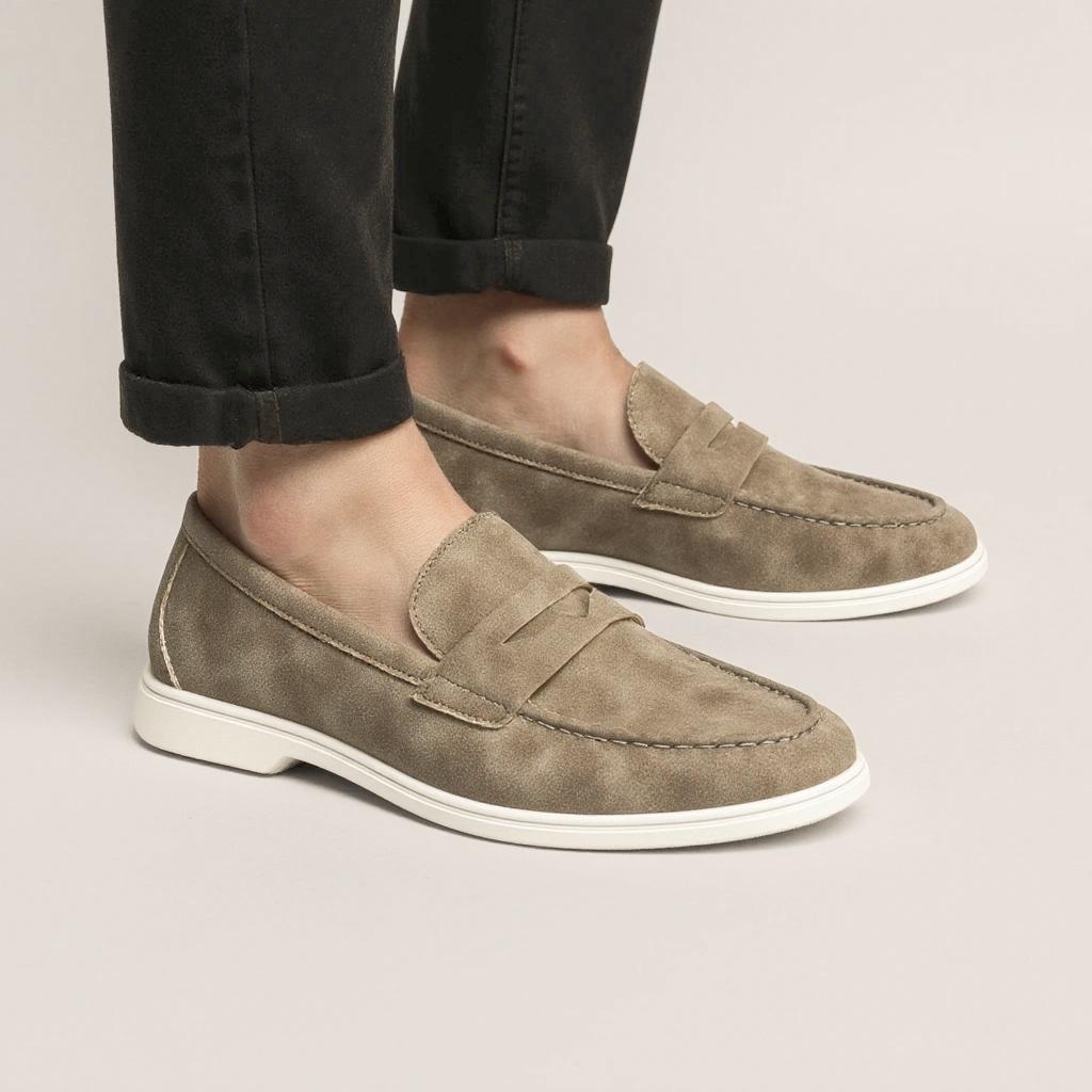 Мужская летняя обувь Удобная летняя мода Дышащая Мужская кожаная обувь 43 хаки