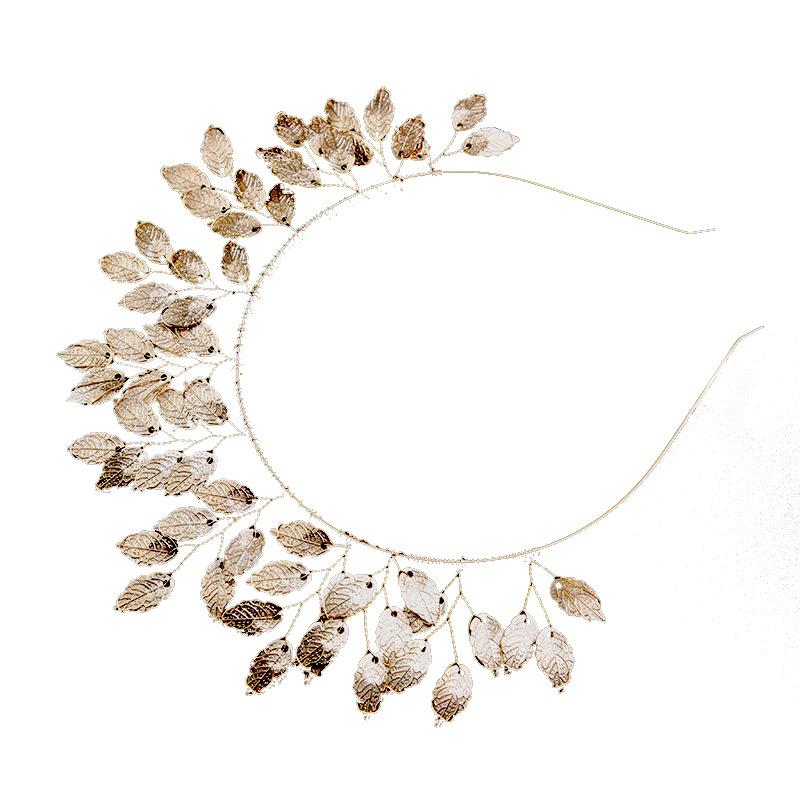 Pearl Headband Leaf Wreath Headband Mori Bride Crown Sweet Headband Tie Wedding Dress Hair Crown Headgear
