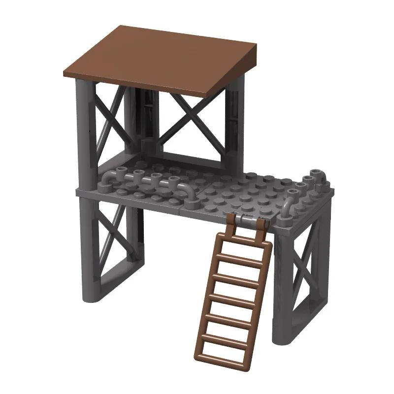 Ungiftig Kleine Partikel Block Krieg Bauen Militärischer Außenposten Wachtürme Schützen Requisiten Modellsteine Bausteine Spielzeug