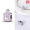 Charms Plata Pink Zircon Rose Perfume Bottle Beads Fit Original Bracelets Charms For Women Jewelry Diy Making Gifts