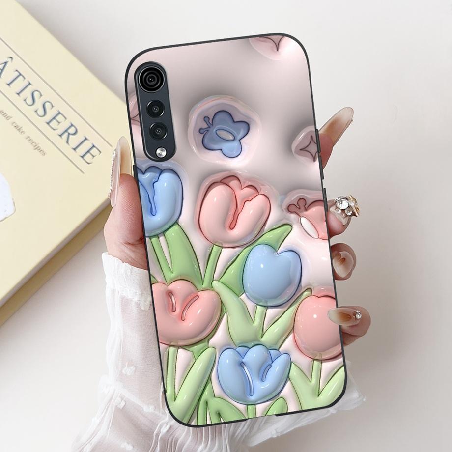 For LG Velvet 4G 5G UW Phone Case Velvet LM-G900 Back Cover Soft Matte Silicone Slim Fundas Lovely Panda Rabbit Flower Cartoon