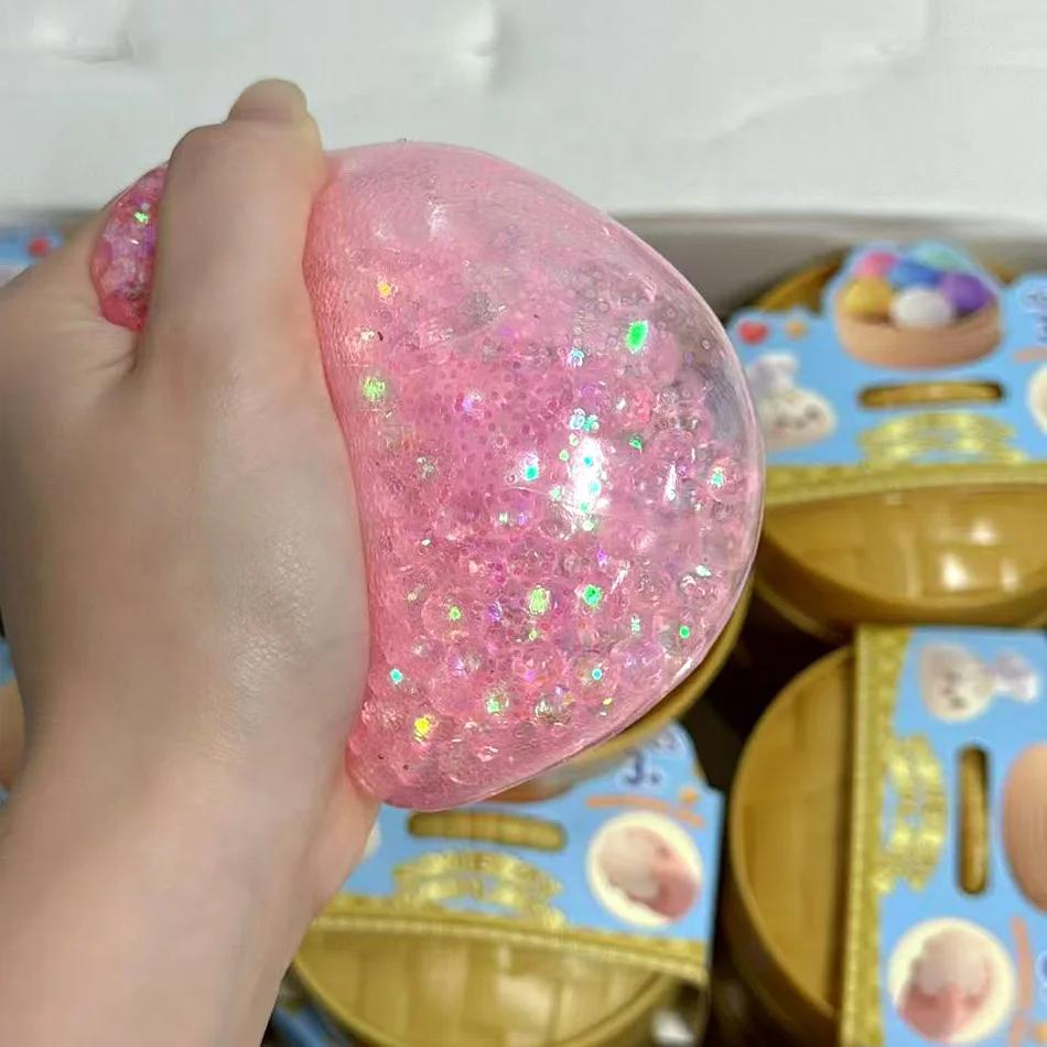 Neu 1-12 Stück Glitzer-Knödel Glitzer-Knödel Squishy mit Box Knödel Sensorisches Knetspielzeug zur Stressbewältigung Spielzeug