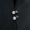 S925 Sterling Silver Round Diamond Stud Earrings for Women - Simple & Versatile Everyday Fashion