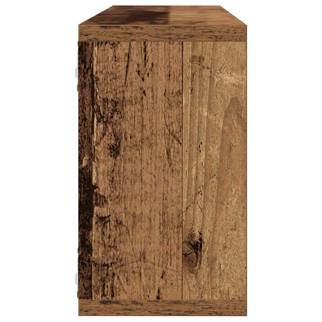 Wall Shelves 2 pcs Reclaimed Wood Look 80 x 15 x 26 cm Engineered Wood
