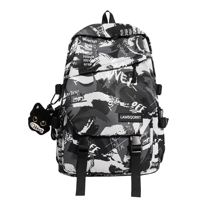 Letter Graffiti Student Schoolbag Large Capacity Backpack