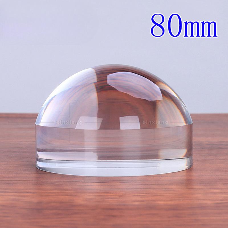 50/60/80/100mm Optical Acrylic Dome Magnifying Glass Desktop Paperweight Reading Magnifier Half Ball Lens Loupe 8X/7X/6X/4X