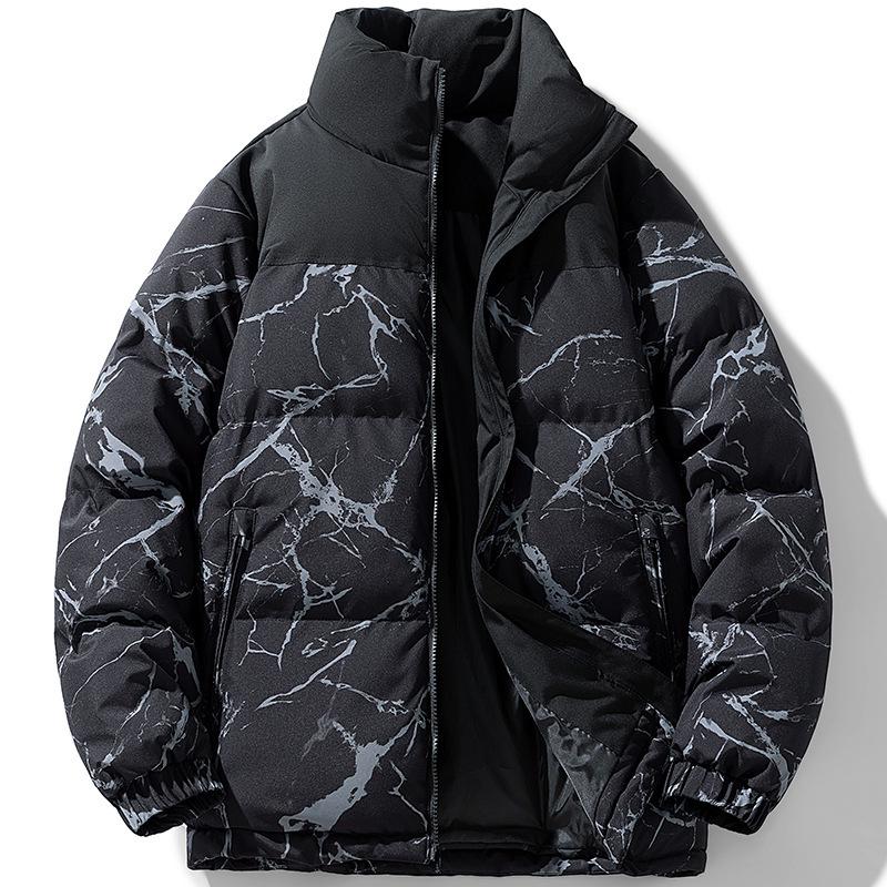 Men's Stand Collar Cotton Coat - Winter 2025, Thick & Trendy Cold Protection Jacket