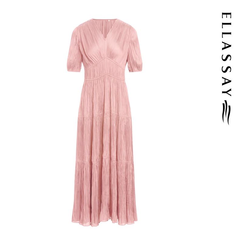 ELLASSAY 2025 Summer V-Neck Waist-Cinching Maxi Dress