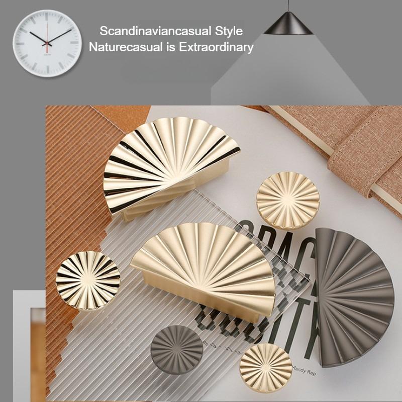Modern Minimalist Light Luxury Zinc Alloy Semicircular Pair-Mounted Pulls Nordic Style Cabinet Kitchen Drawer Wardrobe Handles
