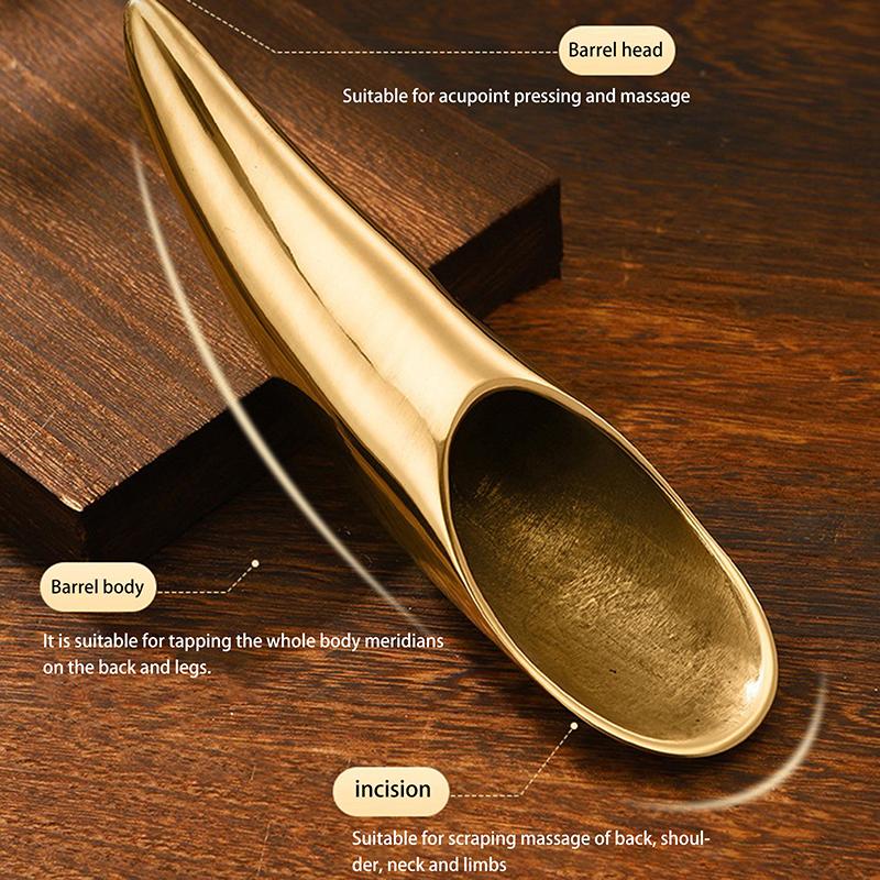 Pure Copper Guasha Plate Back Shoulder Neck Body Guasha Massage Tool Whole Body Universal Foot Massage Brass Scraping Knife