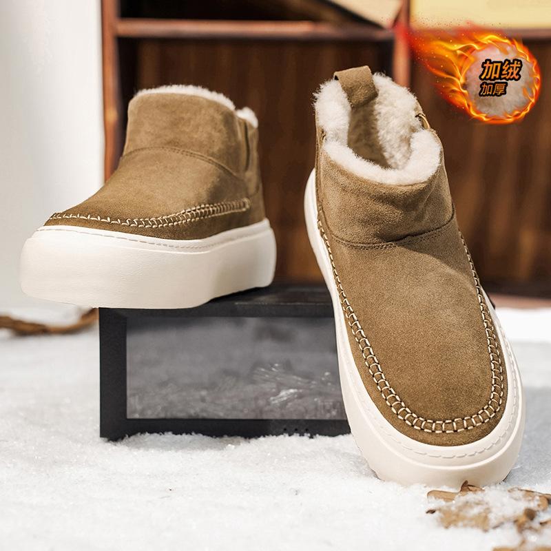 Winter Velvet Warm Snow Boots New Fur Integrated Thickened Non-slip Outdoor Large Cotton Shoes