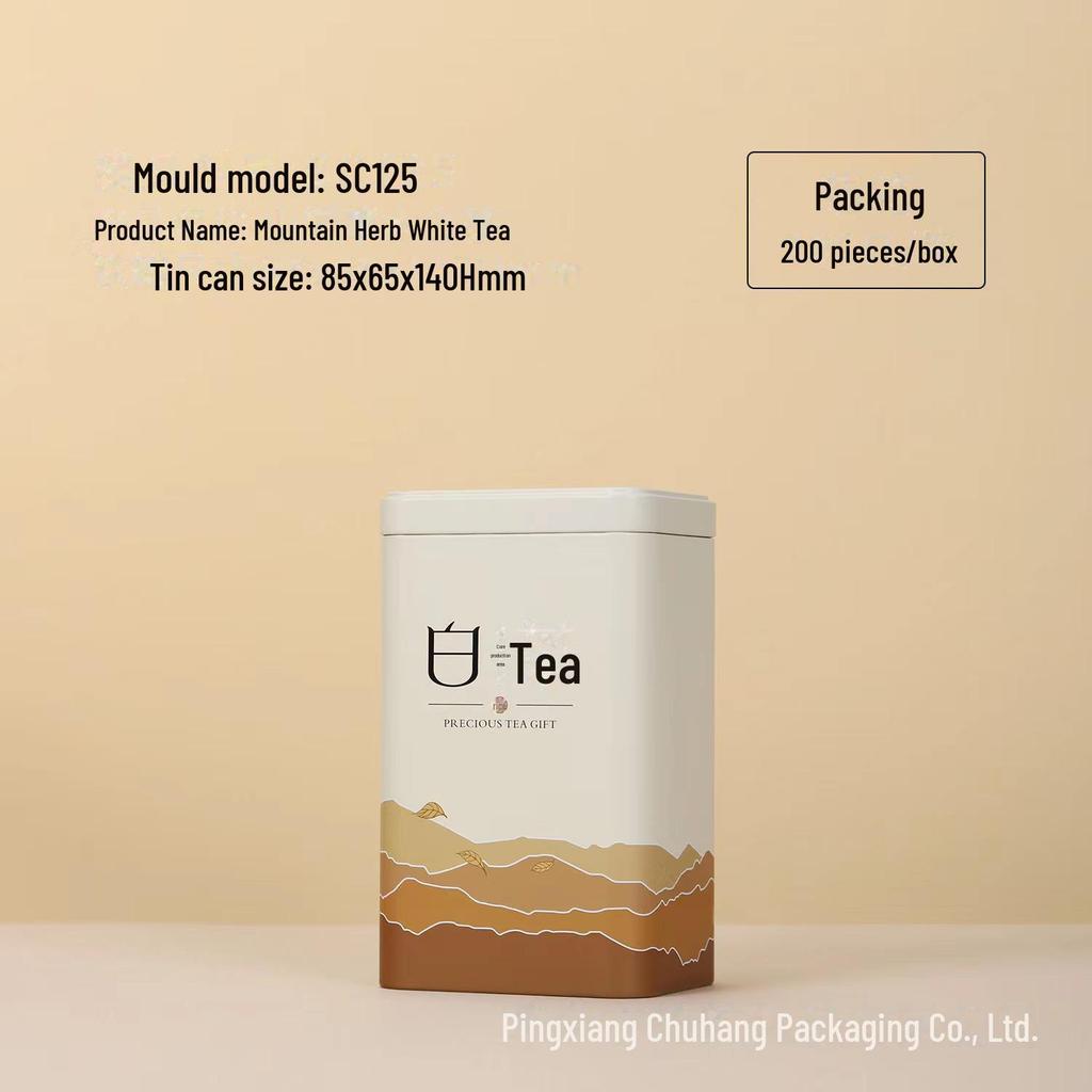 Universal Tea Storage Tin: Square Iron Box, 125g Capacity for White, Black, or Green Tea, Airtight and Empty.