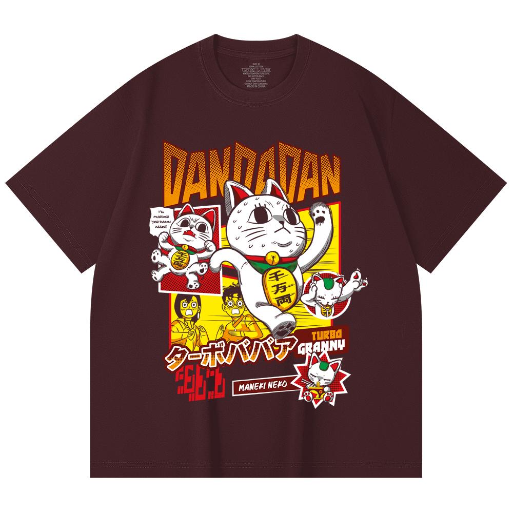 

230 Gsm 100% Cotton Dandadan V31 Turbo Granny Print Unisex Heavy Cotton T Shirt 2XL вина червоного кольору