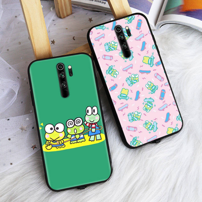 Black Case for Xiaomi Poco X6 X4 M5 M6 F5 F6 C65 C55 C50 C51 C40 Pro Redmi 14C A3X 13C 12C 11T 10A 9C Note 7 6 8A Plus L-8 Cute Keroppi
