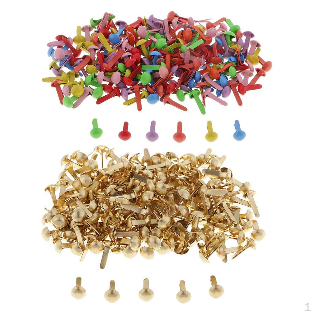

400 шт. Разноцветные зажимы для пакетов, Металлические, Круглая головка, Металлические кнопки для бумаги, Рукоделие
