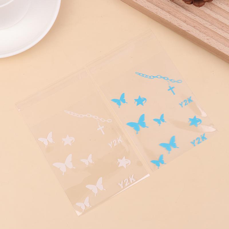 50Pcs Cute Transparent Self Adhesive Bag Hand Account Small Card Packaging Bag Jewelry Bracelet Small Item Gift Bag