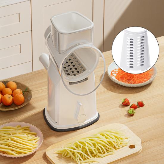 5-i-1 Roterande Osthyvel och Grönsaksskärare med Sugfot Rostfria Blad Handvev Köksnödvändighet Hackare för Effektiv Matlagning