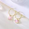 Cute Enamel Metal Shell Starfish Drop Earrings for Women Asymmetrical Imitation Pearl Conch Shell Earrings Girls Daily Jewelry