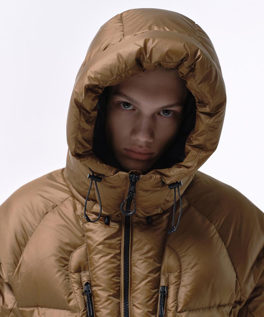 Musinsa Standard [City Leisure] Bright Hooded Down Short Padded Jacket [Desert Brown]