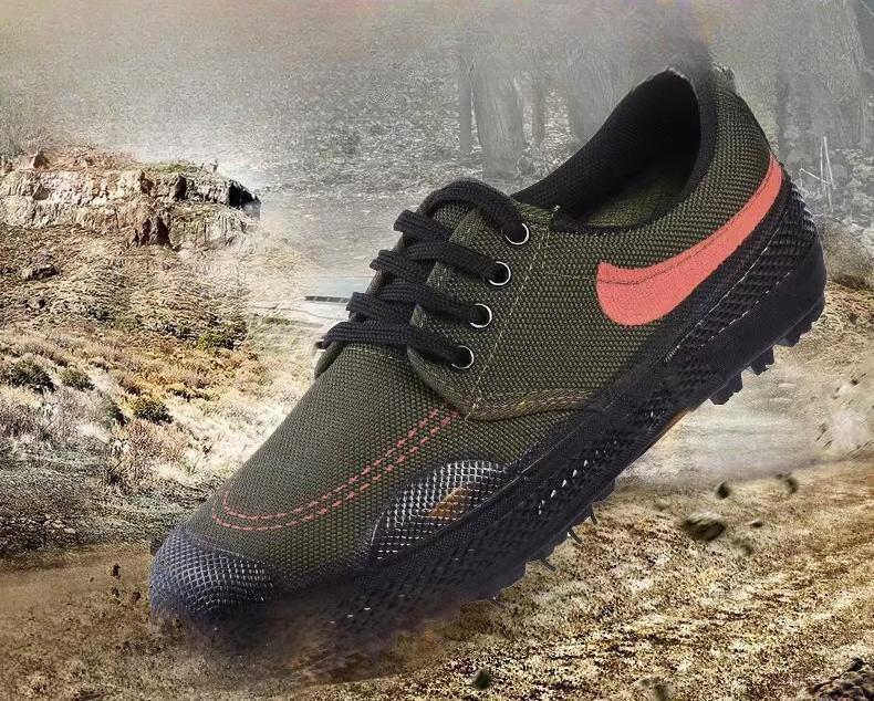 Pantofi de lucru cu talpă de cauciuc, adidași anti-alunecare din pânză pentru construcții/fermă/antrenament, încălțăminte tactică durabilă cu gleznă joasă/înaltă