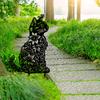 2D Iron Garden Art Metal Flower Cat Stake Outdoor Patio Lawn Decor Christmas Gift for Cat Lovers
