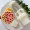 Plastic Mooncake Moulds Pastry Mold Mooncake Baking Tools Flower Shaped ABS Material Mooncake Stamps for Festival Baking