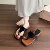 Fashion CRLAYDK Fashion Womens Leopard Flip Flops Wedge Walking Ring Toe Summer Beach Slippers Indoor Outdoor Travel Leather Slides