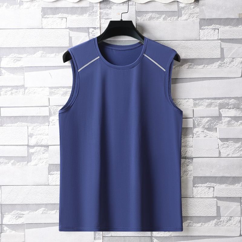Summer Ice Cool Polyester Cycling Vest for Men Casual Sports Sleeveless Shirt Breathable Sweat Absorbent Plus Size Running Vest