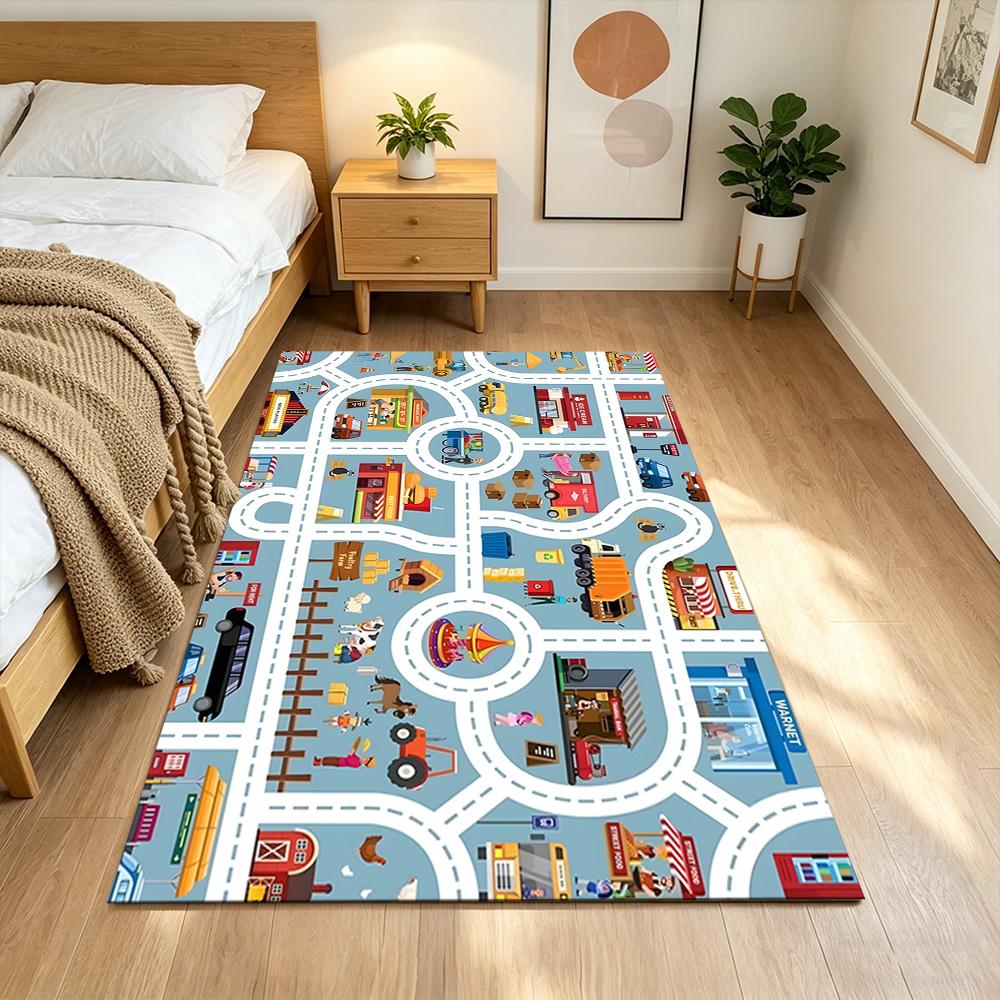 City Adventure Playground Non-Slip Home Carpet Design for Office Decor Living Room Bedroom Gift