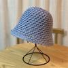 Summer Bucket Hat Women Thin Knitted Woolen Foldable Artistic Leisure Sun Hat
