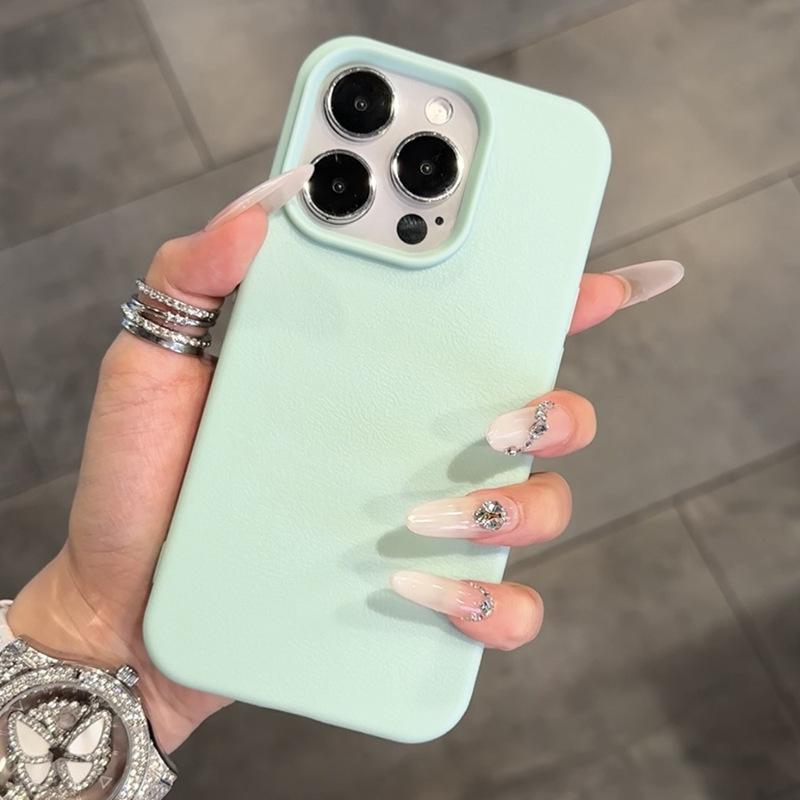 

Чехол для мобильного телефона Apple 15promax с узором личи, простой однотонный чехол для iPhone 16pro, креативный защитный чехол 13, 12 Apple 16ProMax