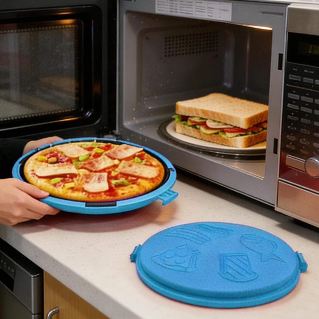 Baking Tray Round Microwave Grill Pan Grilled Cheese Pizza Crisper Crispy Bacon Toaster Sandwich Maker Griddle for Home School