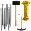 Tent Camping Tourist Set Hammer Pegs Rope 9 Elements