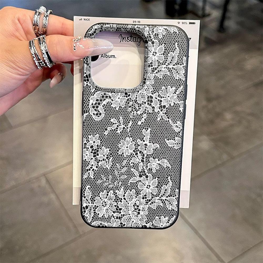 Enchanting Lace Phone Case For IPhone 17 14 16 15 12 11 Pro Max 13 17 Plus Soft Silcone Cover Funda