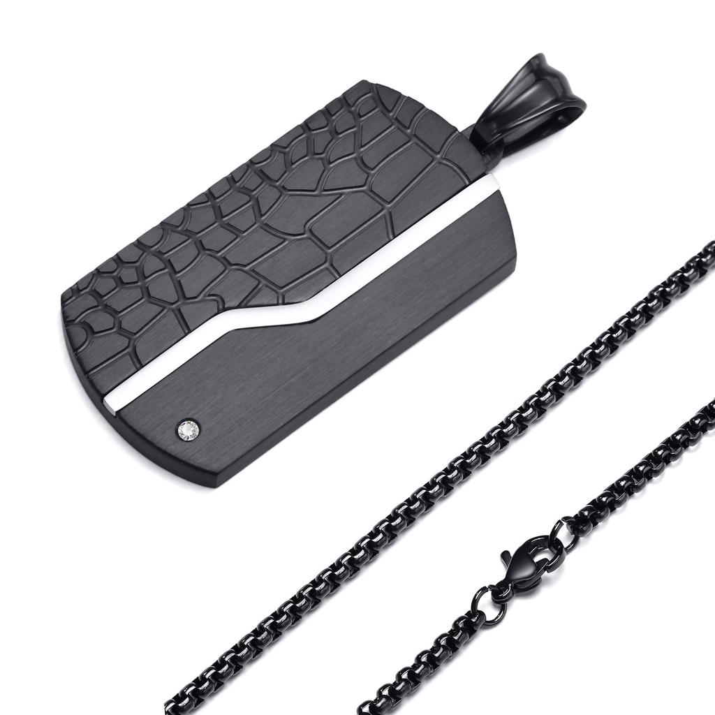 Valentine's Day Gift Stainless Steel Jewelry Dog Tag Man Necklace Pendant For Wedding Birthday Party Dad Boyfriend