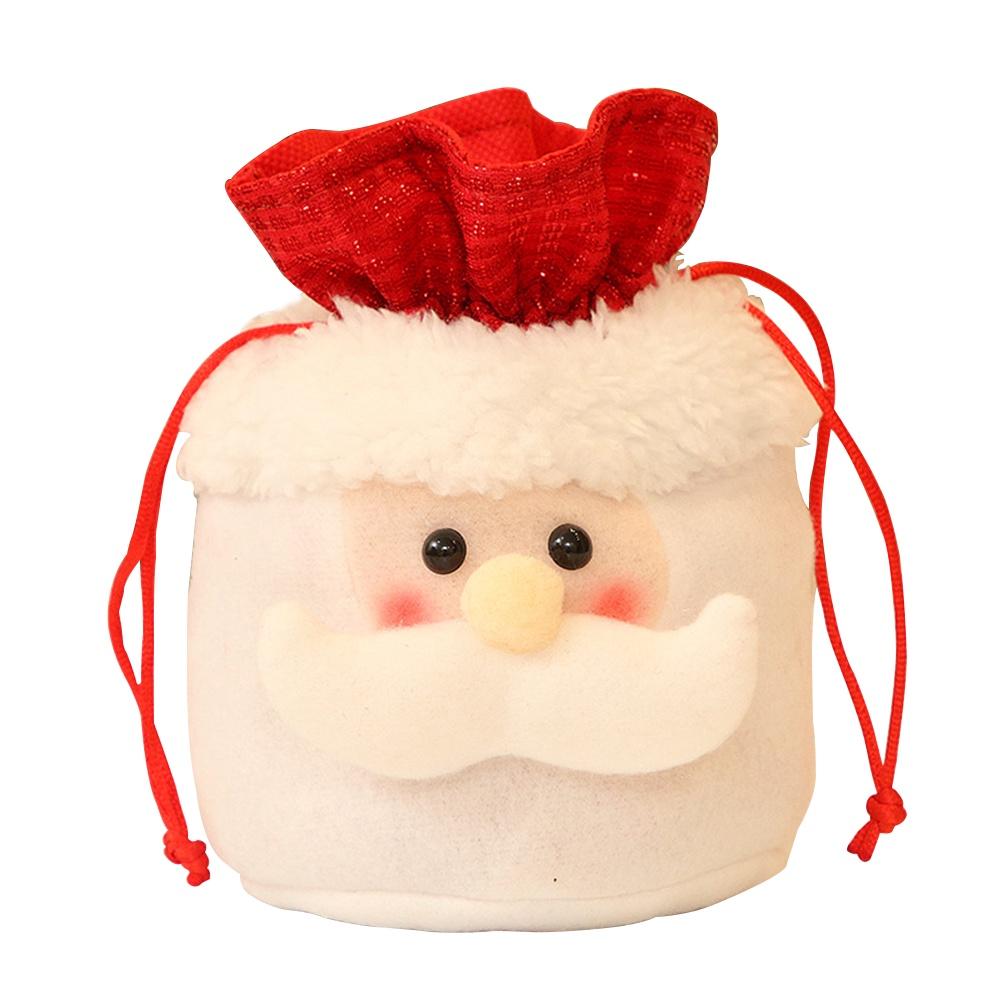 Charming Christmas Kids Gift Candy Bags Featuring Santa Claus Snowman And Elk Design