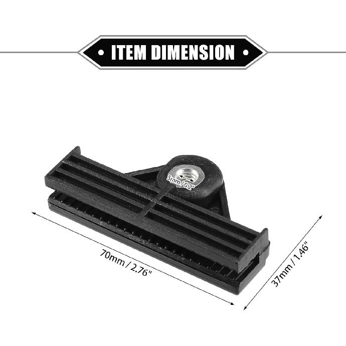 2 szt. Klips mocujący kanału szyby drzwi okna, 2,76"x1,46"x0,47" Uchwyt regulatora szyby Klips listwy Uniwersalny do samochodu ciężarowego furgonetki Wytrzymały plastik Czarny