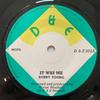 7inch Record BOBBY YOUNG  It Was Me DE002 D  E Records UK Reggae Ska  Dub Used