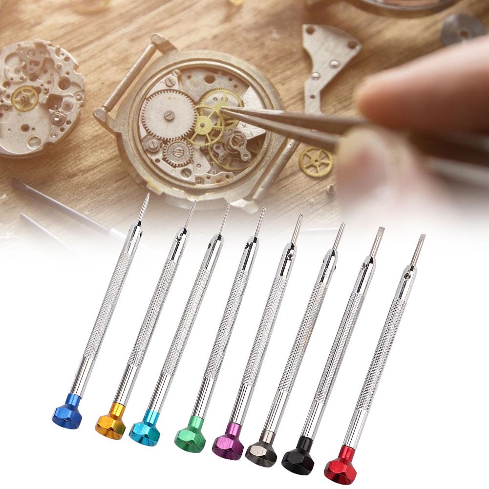 8pcs Watch Screwdrivers Alloy Steel Slot Watch Repairing Screwdrivers