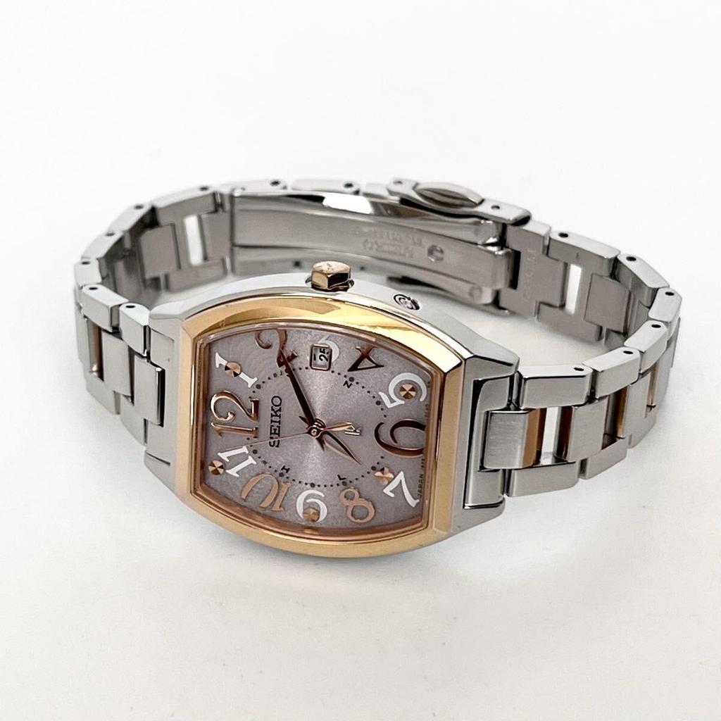 Used [In operation] Polished SEIKO LUKIA women's watch radio solar good condition pink silver dial gold s2382