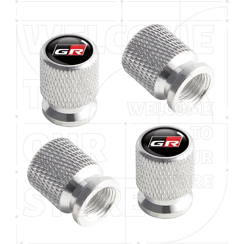 For Toyota GR Sport T Sport YARiS Hilux Camry LOGO 4pcs Car Wheel Tire Valve Aluminum Caps Tyre Stem Covers Airdust Waterproof