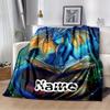 Dinosaurs At Night Customize Your Name Outdoor Blanket Used For Chair Office Sofa Bed Camping Soft And Warm Giving Friends And Relatives Birthday
