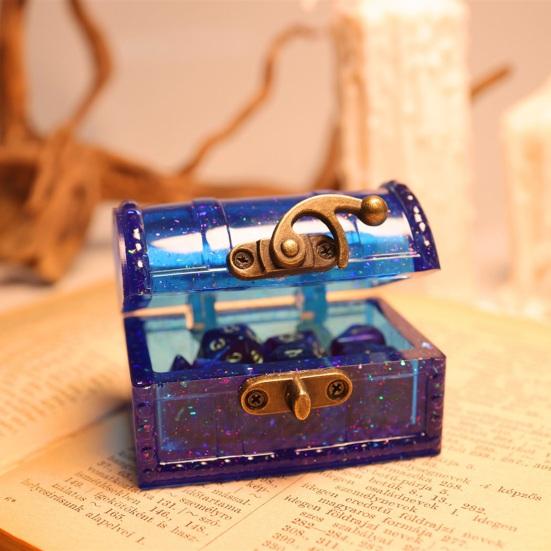 1 Set Treasure Chest Silicone Molds Resin Casting Molds Dice Box Molds Hasp Locks Screws Included for Epoxy Resin DIY Craft