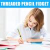Quiet Focusing Aid Wooden Threaded Pencil With Rotating Nut Stress Relief Sensory Toy For Students Homework Writing Tool
