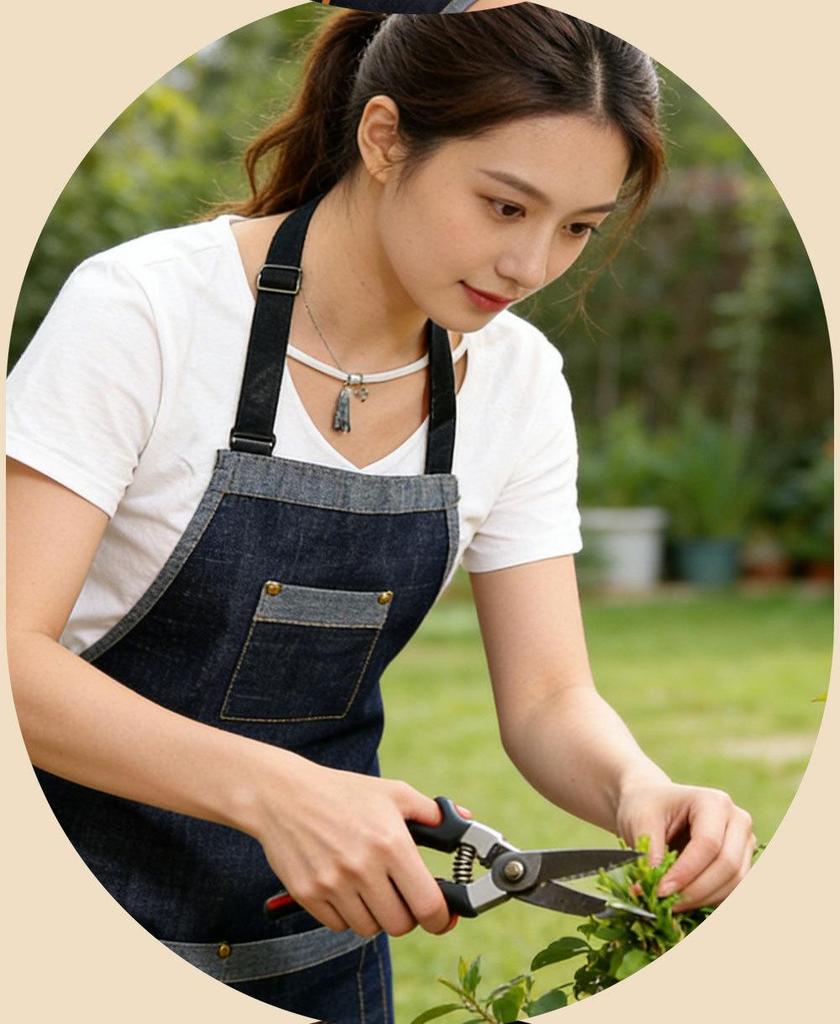 New Style Cross-Border Denim Apron: Barista, Barber & Kitchen Wear with Custom Logo