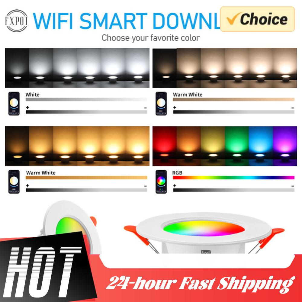 1/5/10PCS 10W RGB Smart Spotlight Bluetooth Ceiling Lamp RGB Lamp APP Remote Control Color Changing Light for Living Room Decor