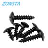 10/25/50pcs Black Carbon Steel Phillips Truss Head Screw M3 M4 M5 M6 Cross Recessed  Mushroom Head Self Tapping Screws
