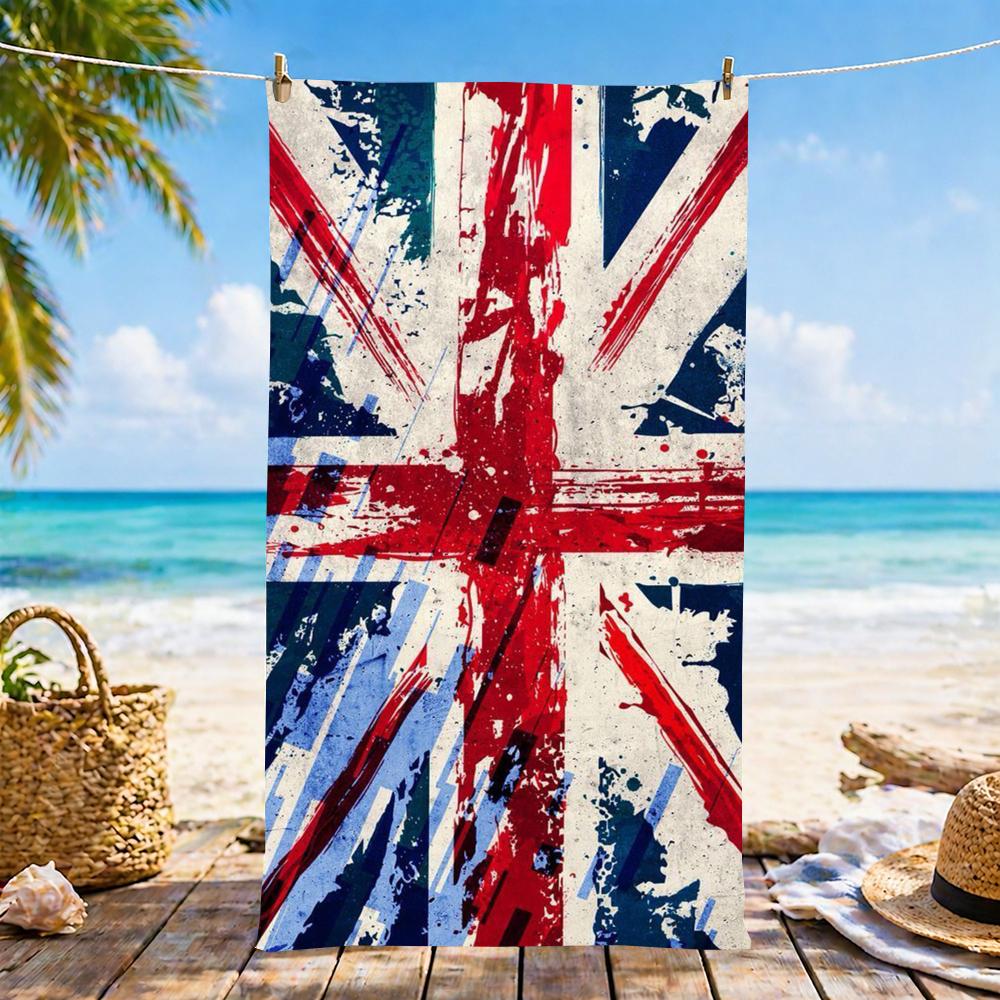 Vintage Uk Flag Towel Microfiber Beach Towel, Quick-Dry, Sand-Free, Ultra-Fine Fiber, Super Soft.